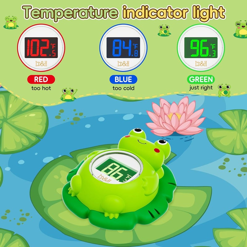 BH Rechargeable Baby Bath Thermometer, Floating Safety Toddlers Bathtub Thermometer for Accurately Measuring Toddler’s Tub Water Temperature, Newborn Shower Essentials, Cute Frog - Image 4